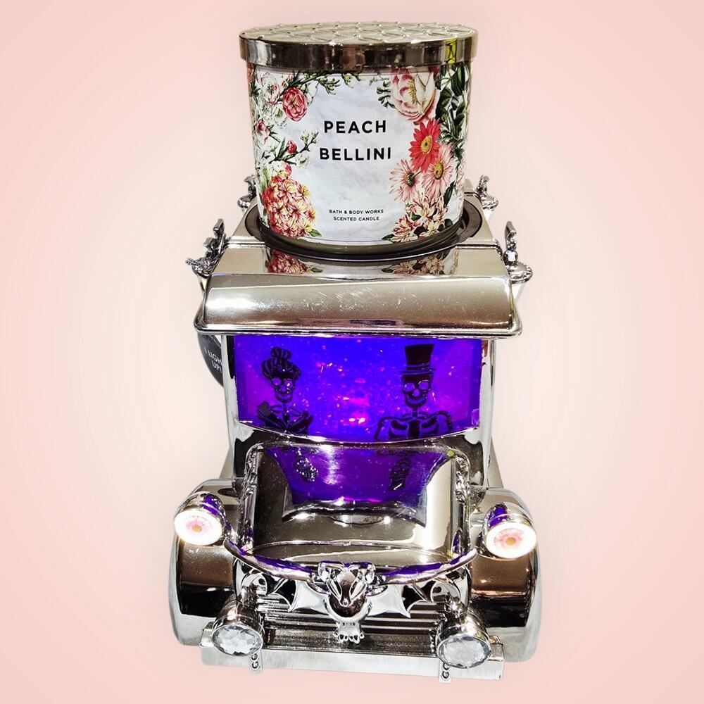 Bath & Body Works‎ Light-Up Hearse Waterglobe 3-Wick Candle Holder AS IS - Picture 10 of 14